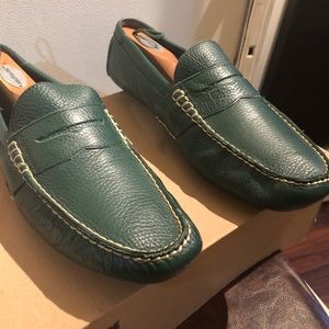 Polo Ralph Lauren Telly Driving Loafer Moc Shoe Green Leather Mens Size 10.5 D